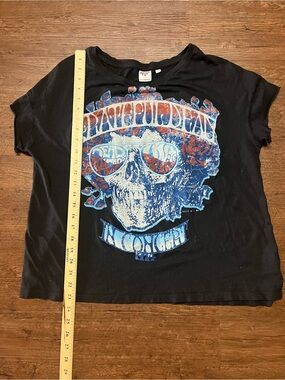 Junk Food Clothing Black Tee with Red & Blue Skull Graphic
